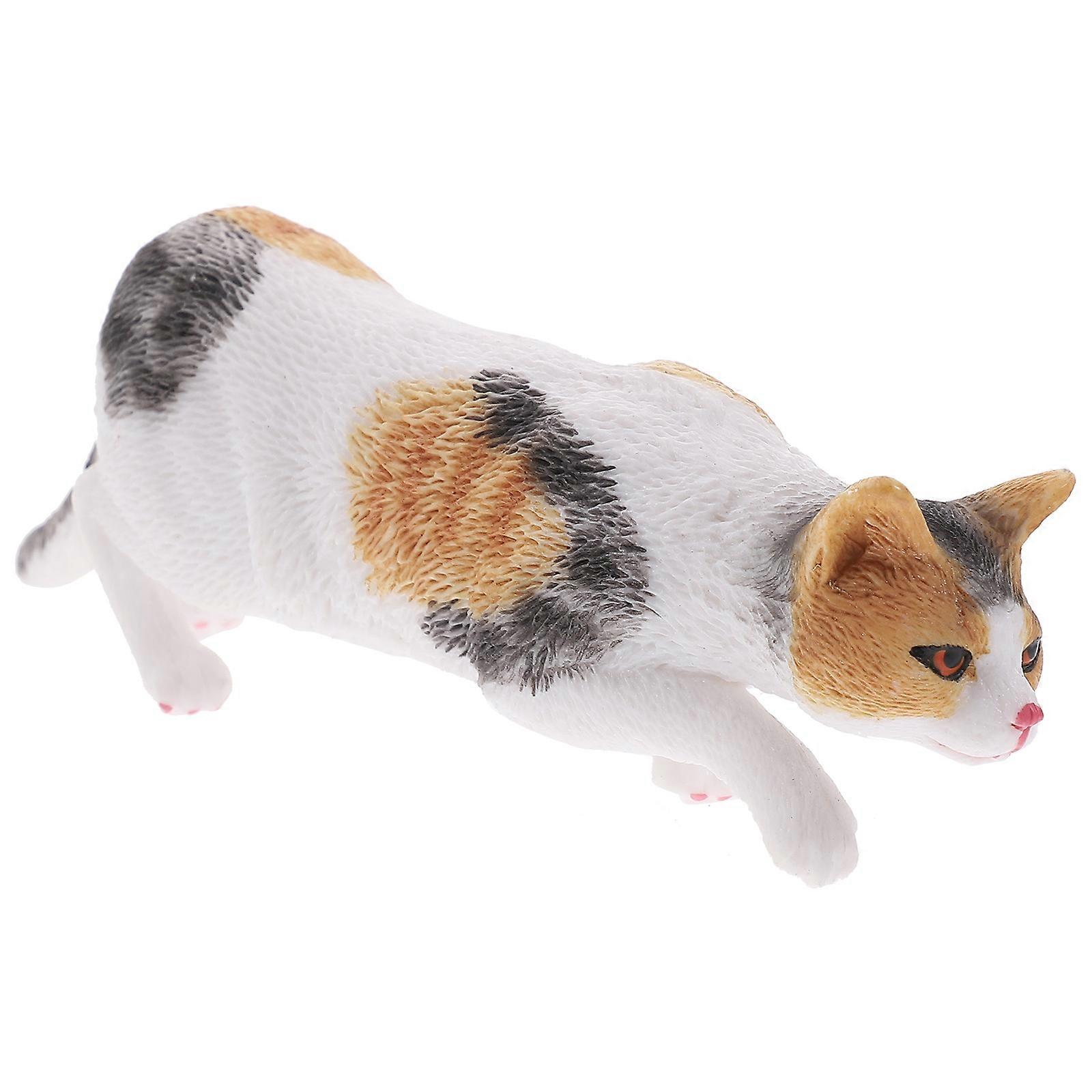 Cat Figurine 4Pcs Vivid Cat Model Desktop Ornament Ideal For Home Decor Smooth Surface