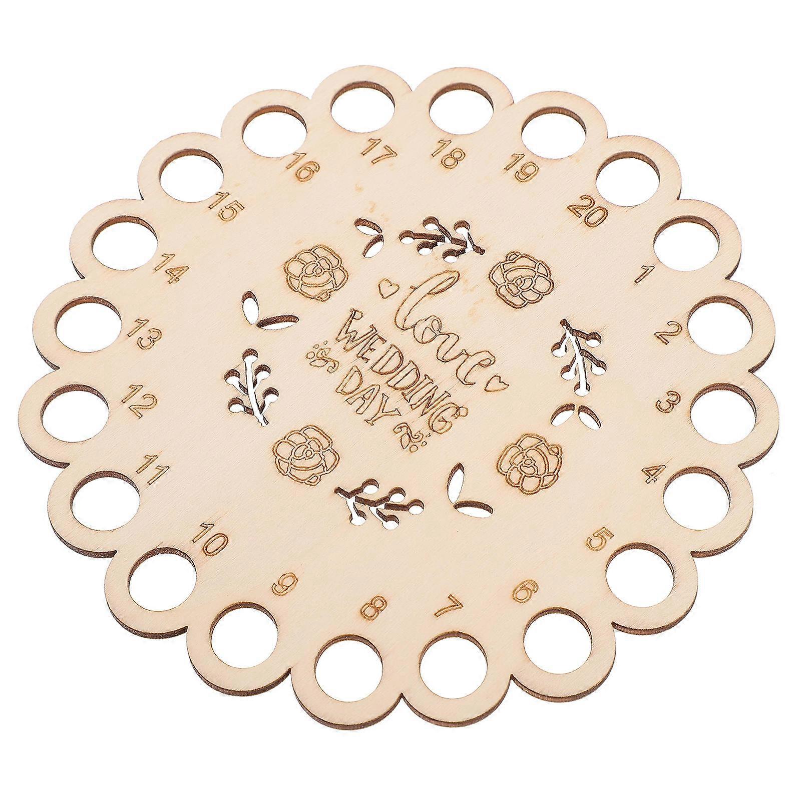 Hollow Thread Organizer Wooden Craft Projects Structure Decorative Modeling 5.5X5.5in 1Pack