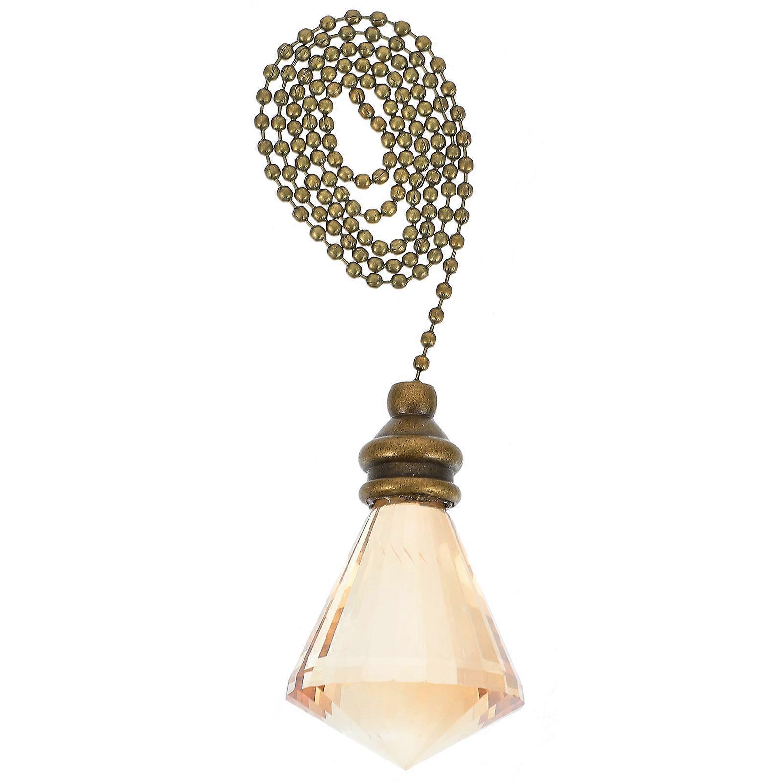 Fan Chain Pull Replacement Glass Charm Extension Round Shape Copper Material 1Pcs