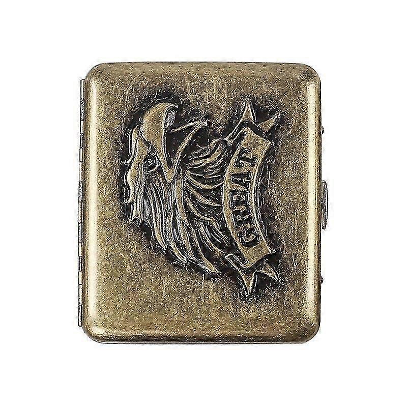 Men's Portable Stainless Steel Cigarette Boxes Thickened Carved Men's