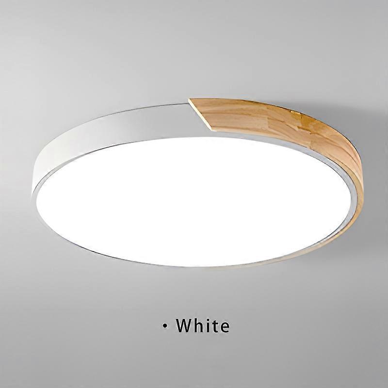 Nordic LED Ceiling Light Wooden Macaroon Circular Ceiling Lamp Modern Simple Bedroom Balcony Study Home Decor Lighting