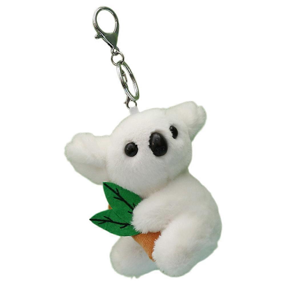 Plush Koala Keychain Decorative Pendant for Decor 4Pcs White Hanging Charm