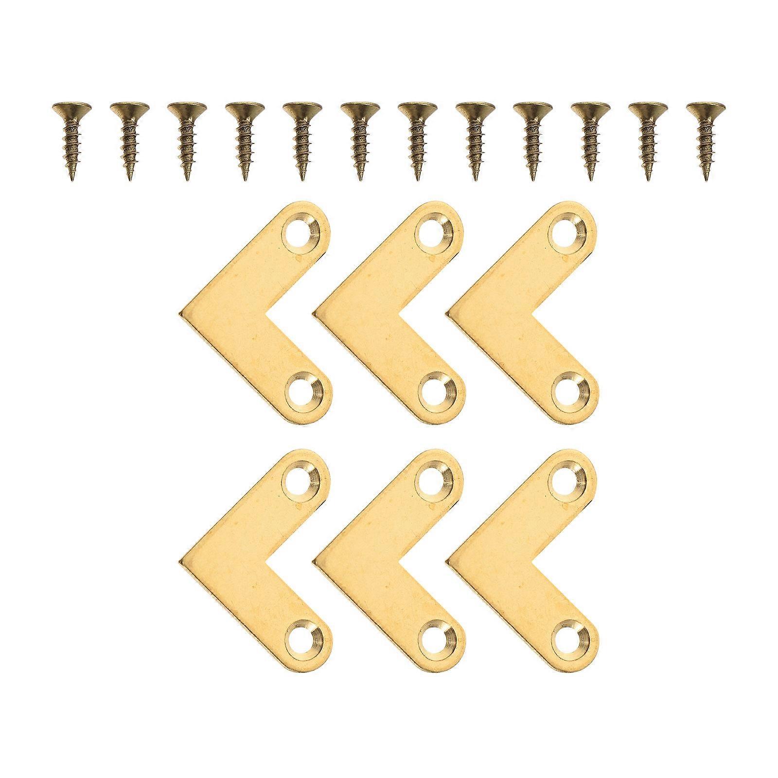 Brass Right Angle Corner Brackets Bracket Joints for Connecting 12Pcs