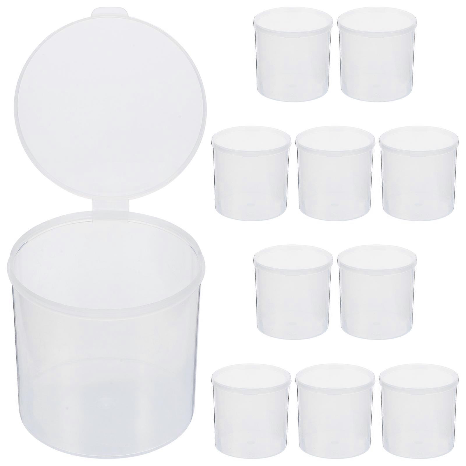 Clear Organizing Containers For Small Items Storage In Round Shape With Moisture-Proof Function In Transparent PP 12Pcs