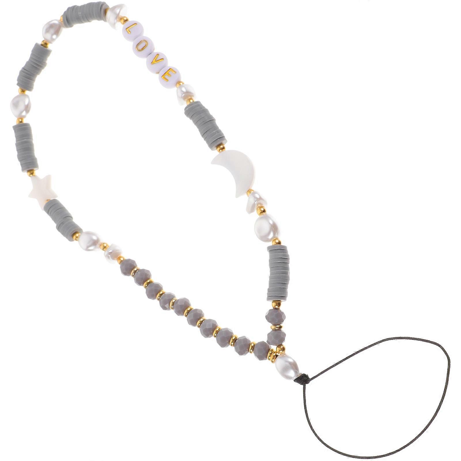 Phone Charm Wristlet Creative Beaded Strap for Mobile Phone 4Pcs