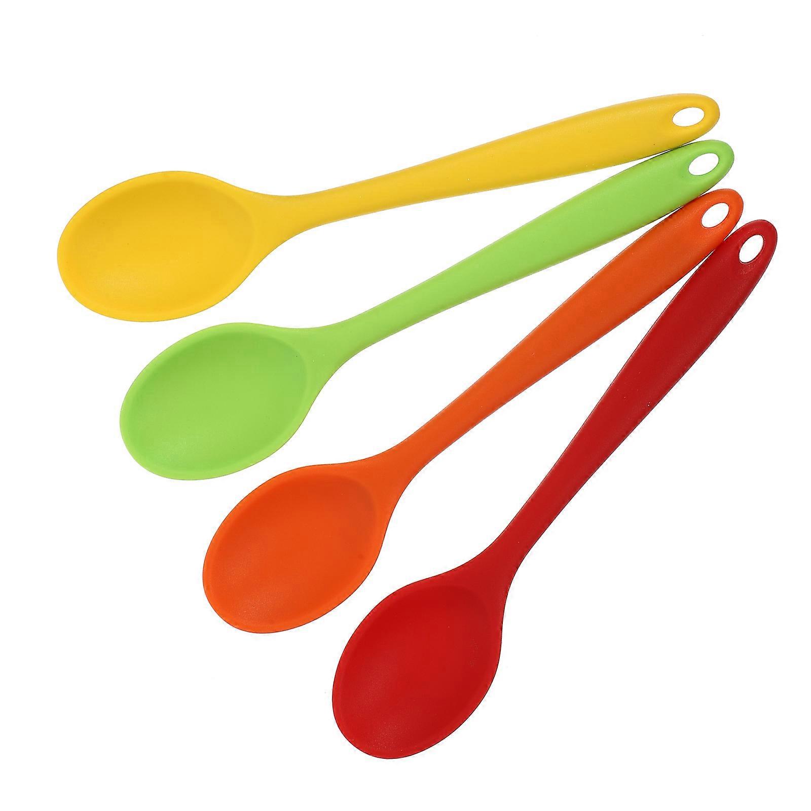 Soft Soup Spoon Kitchen Supplies Serving Soup Assorted Color Hanging Storage 4Pcs