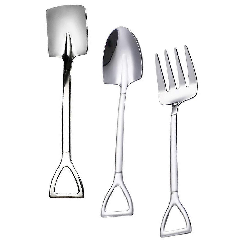 Kids Spoon Fork Set Metal Handle for Home Use 4Sets