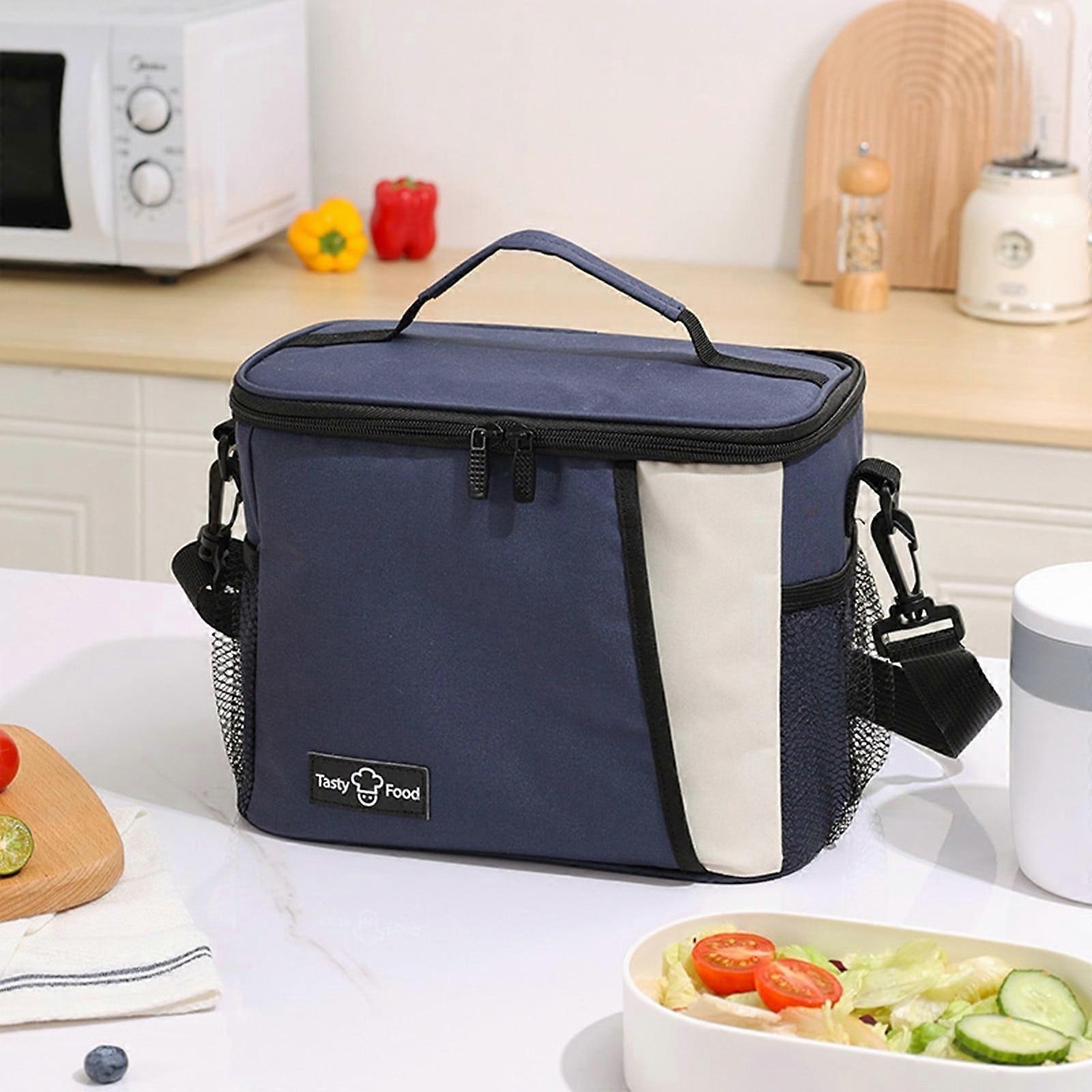BSJJY Thermal Bag Small Lunch Box, Compatible with Standard Containers, Super Insulated Cooler Bag, Reusable with Adjustable Strap for Work, School,