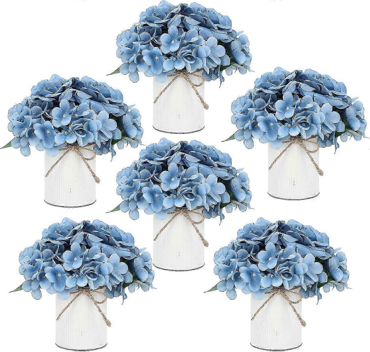 Flower Table Centerpieces - Artificial Wedding Hydrangeas Floral Arrangement with Rustic M