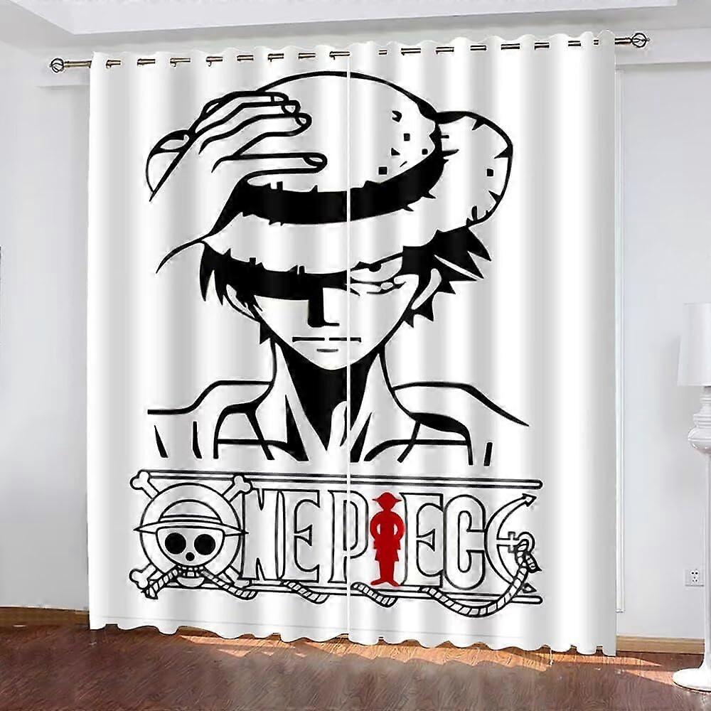 Anime Bedroom Curtains 3DPrinted Blackout Curtains With Eyelets Set Of 2