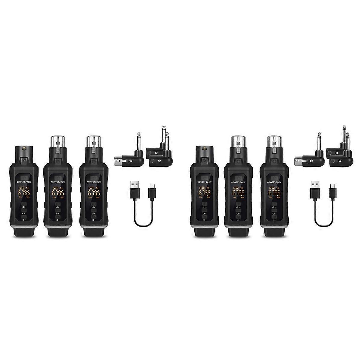 2X 48V Capacitor XLR Adapter Wireless Microphone Transmitter Receiver for Dynamic Microphone Gui