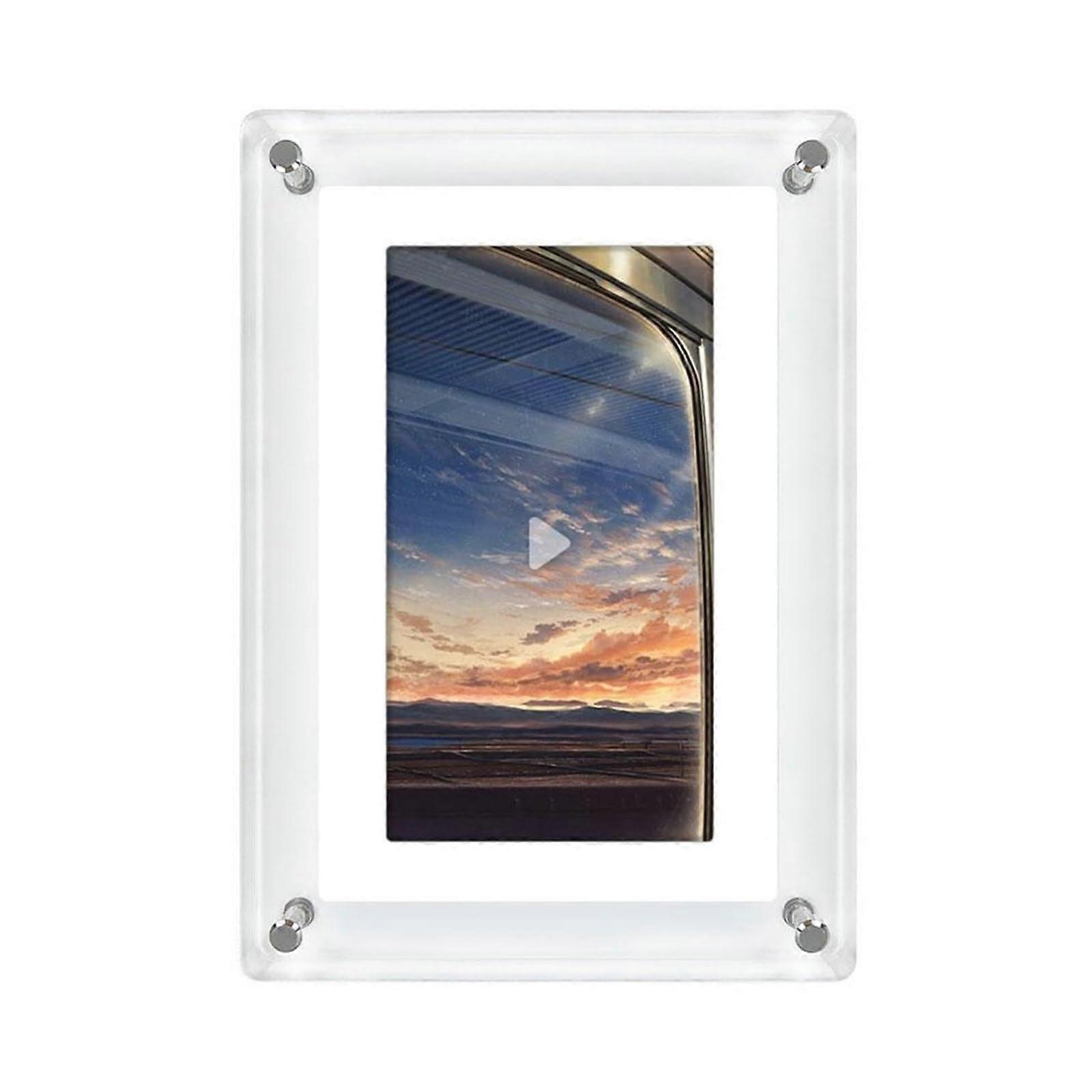 1080p Digital Photo Frame 5 Inch Acrylic Video Player with 4G Memory Smart Motion Home Decor Clearer Display