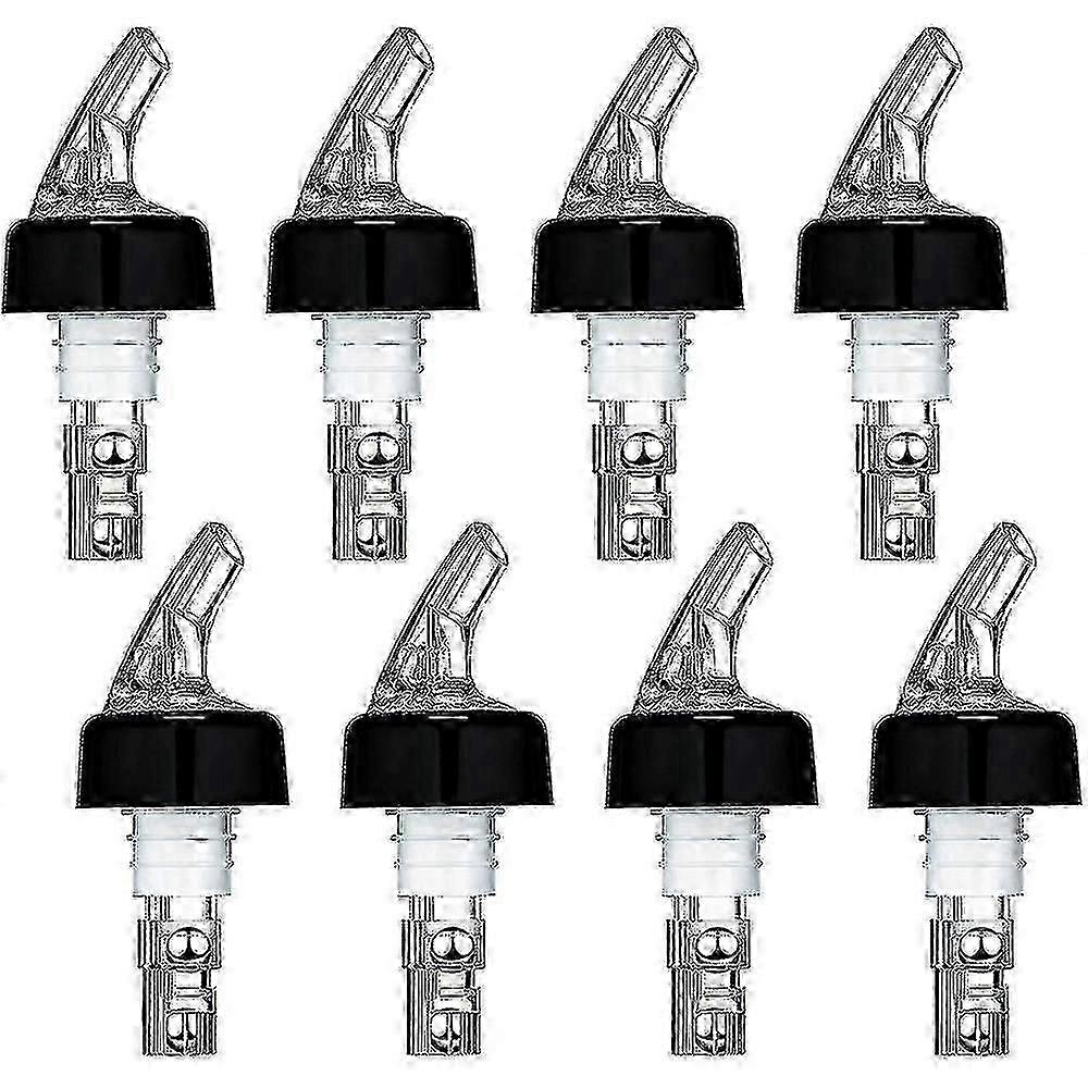 8 Pieces Automatic Measured Bottle Pourer, Spout Bottle Pourer With Tail And Collar, Liquor Bottle