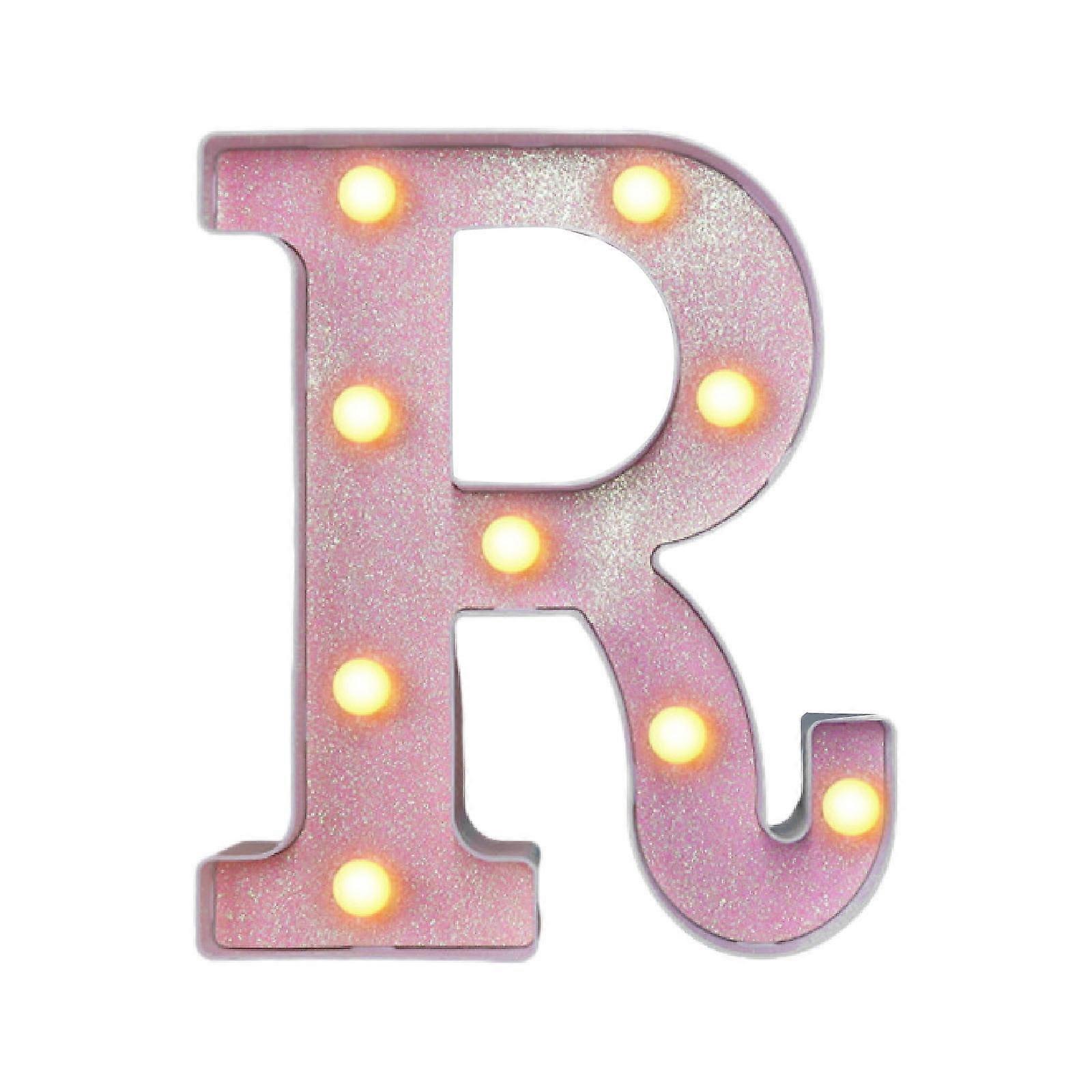 Led Light Up Letters,Marquee LED Letter Lights 26 Alphabet,Battery Powered Glitter Letters With Lights For Party,Table,Wall Decor,R/6.4"