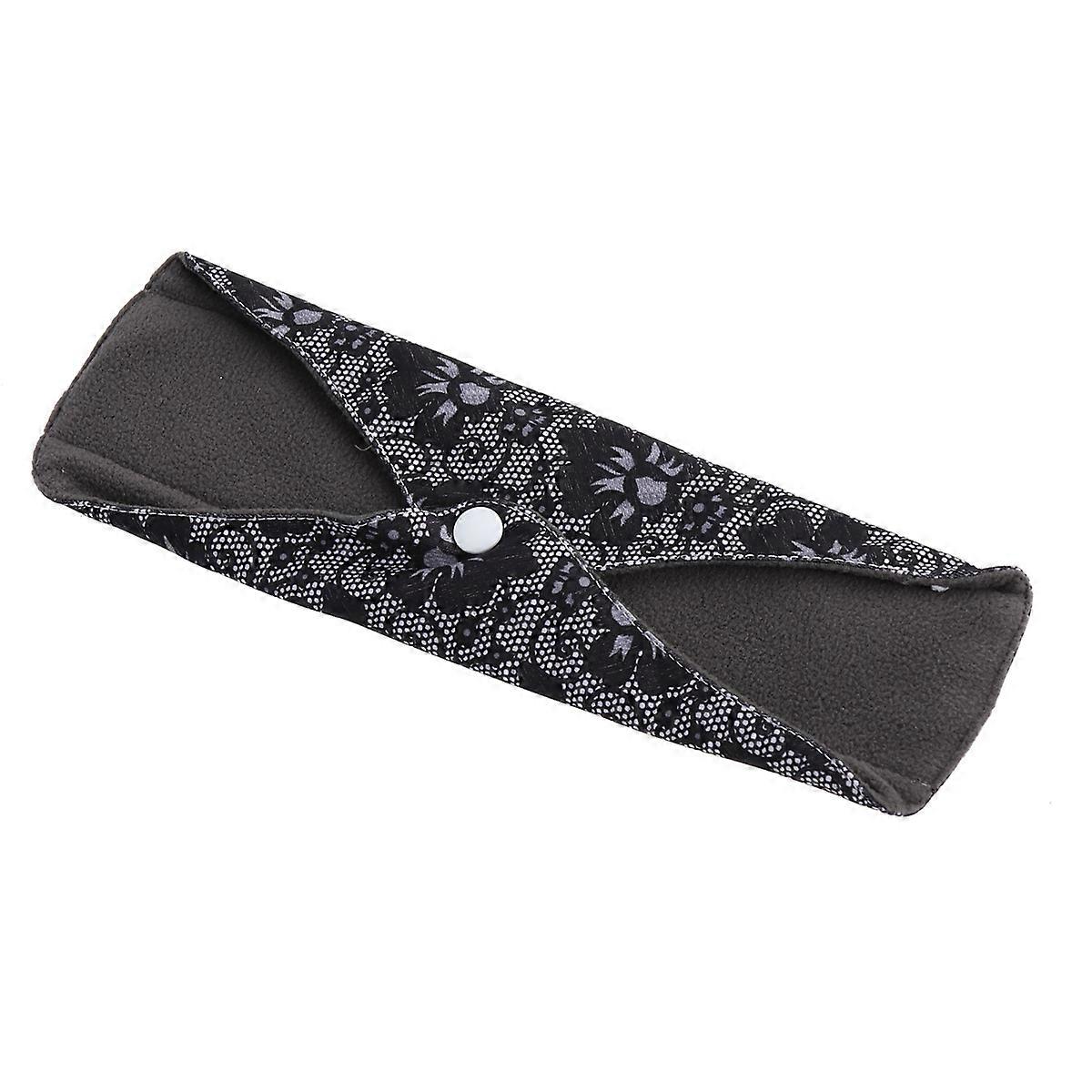 Reusable Menstrual Pads Cloth Sanitary Towel for Absorbing Black Foldable