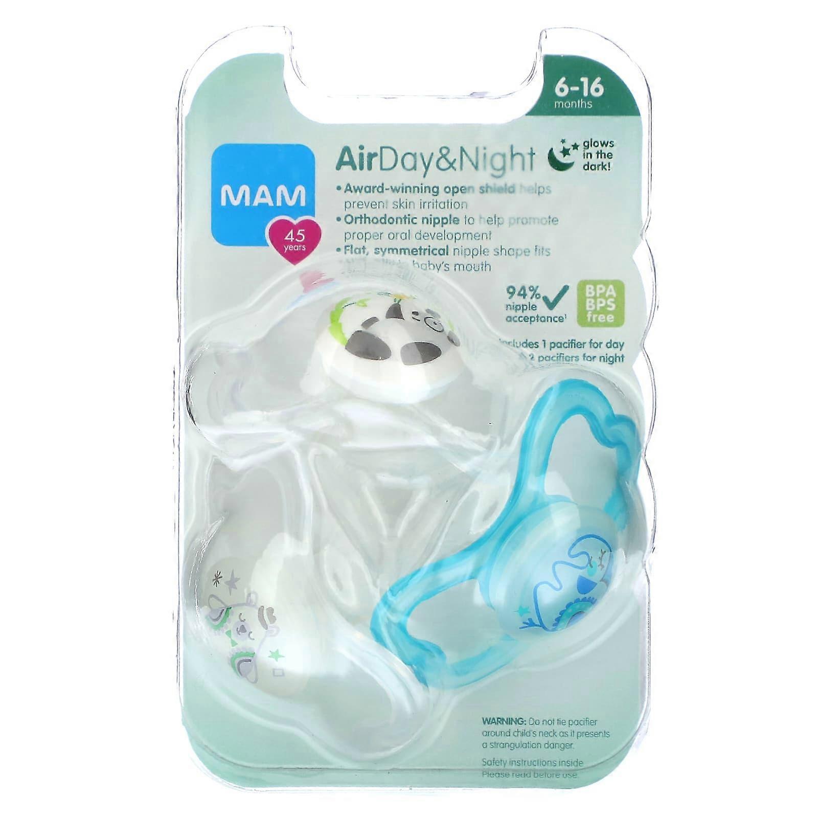 Air Day & Night Pacifier, 6-16 Months, 3 Count