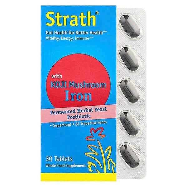Bio-Strath, Fermented Herbal Yeast Postbiotic, With Koji Mushroom Iron, 30 Tablets