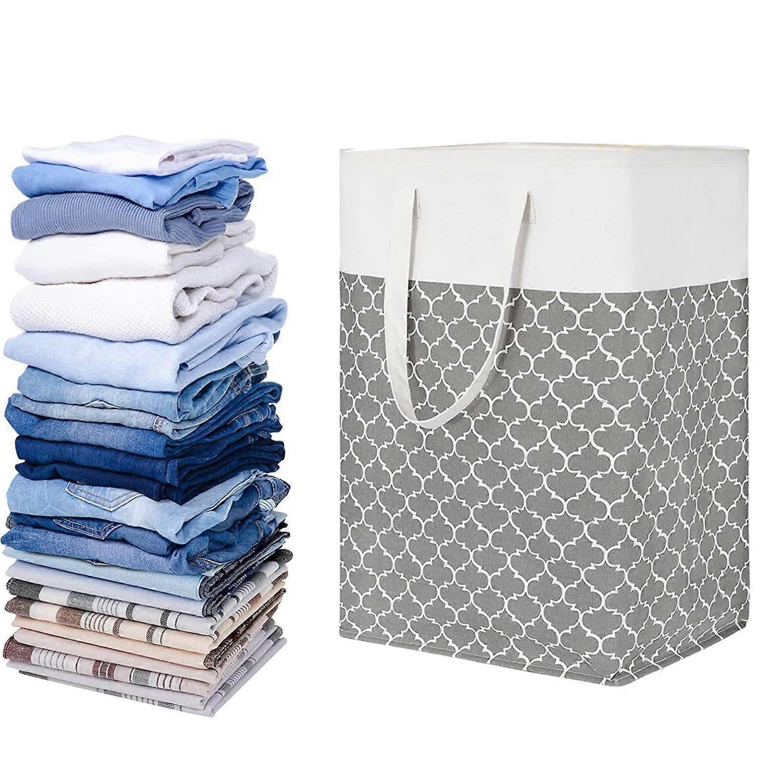 75L Large Laundry Basket Bag Freestanding Collapsible Tall Washing Hamper With Extended Handles Model C