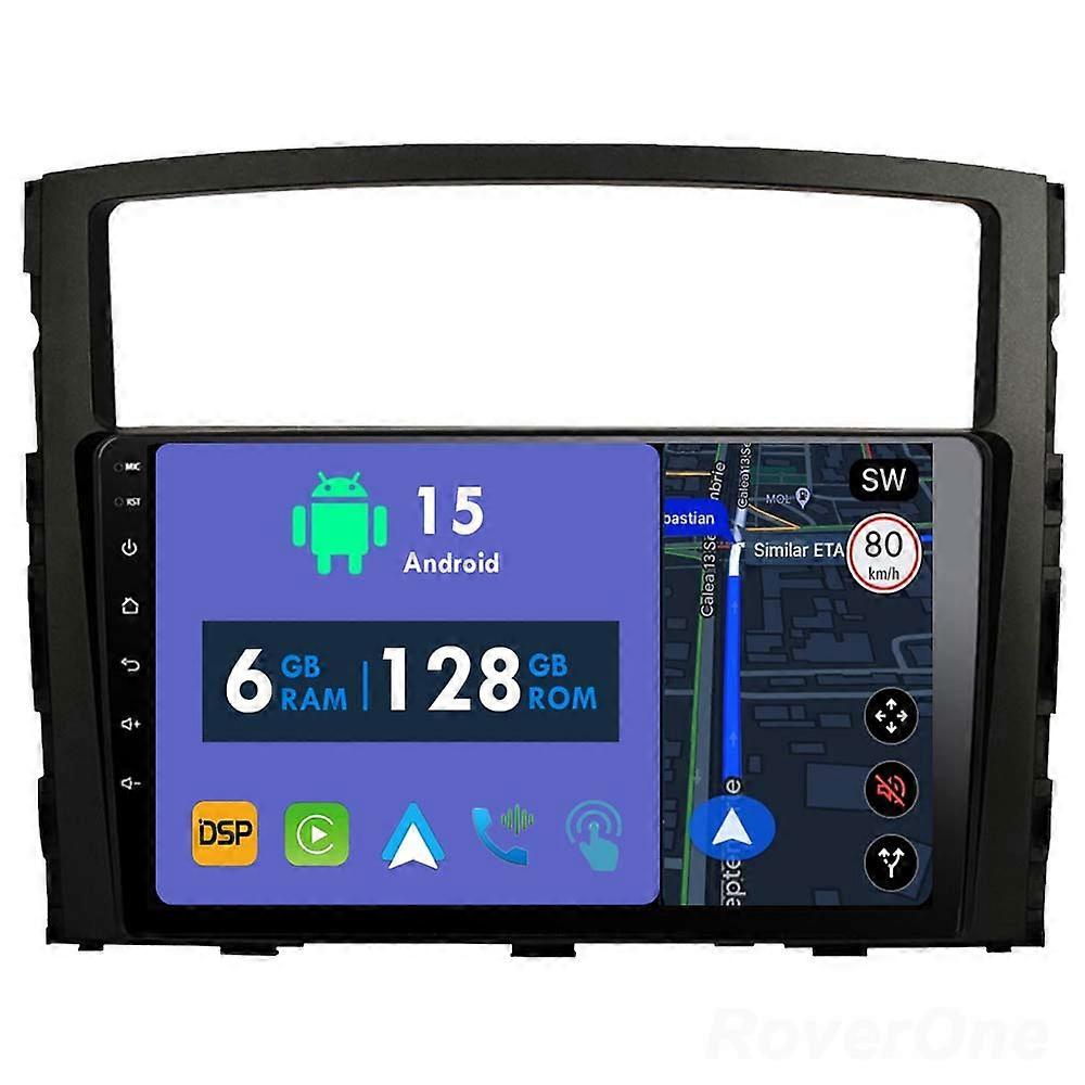 Car Radio 6G+128G CarPlay GPS Navigation Head Unit for Mitsubishi Pajero 4 V80 V90 2006 - 2014 Android Auto Bluetooth Stereo Touch Screen