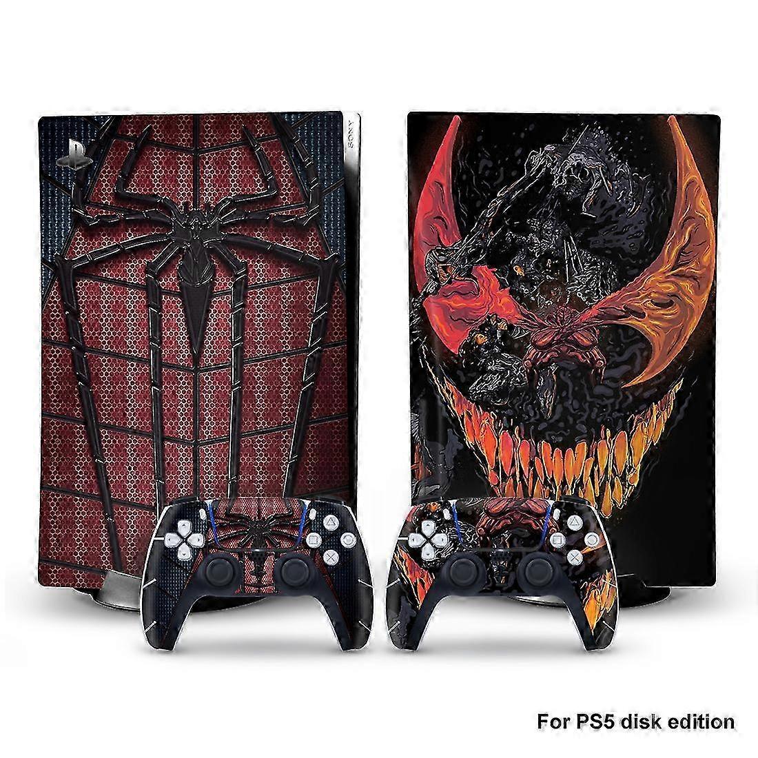 25-26 Playstation 5 Spider&Venom Ps5 Adhesive Skin Decal And Controller Stickers Set, Scratch-resistant (Disk)