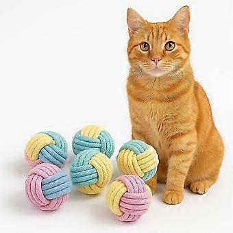 Cat Chew Balls  6 Pack Rope Cat Toys with Crinkle Sound, Soft and Durable, for Indoor Cats, Kittens, Teeth & Gum Health