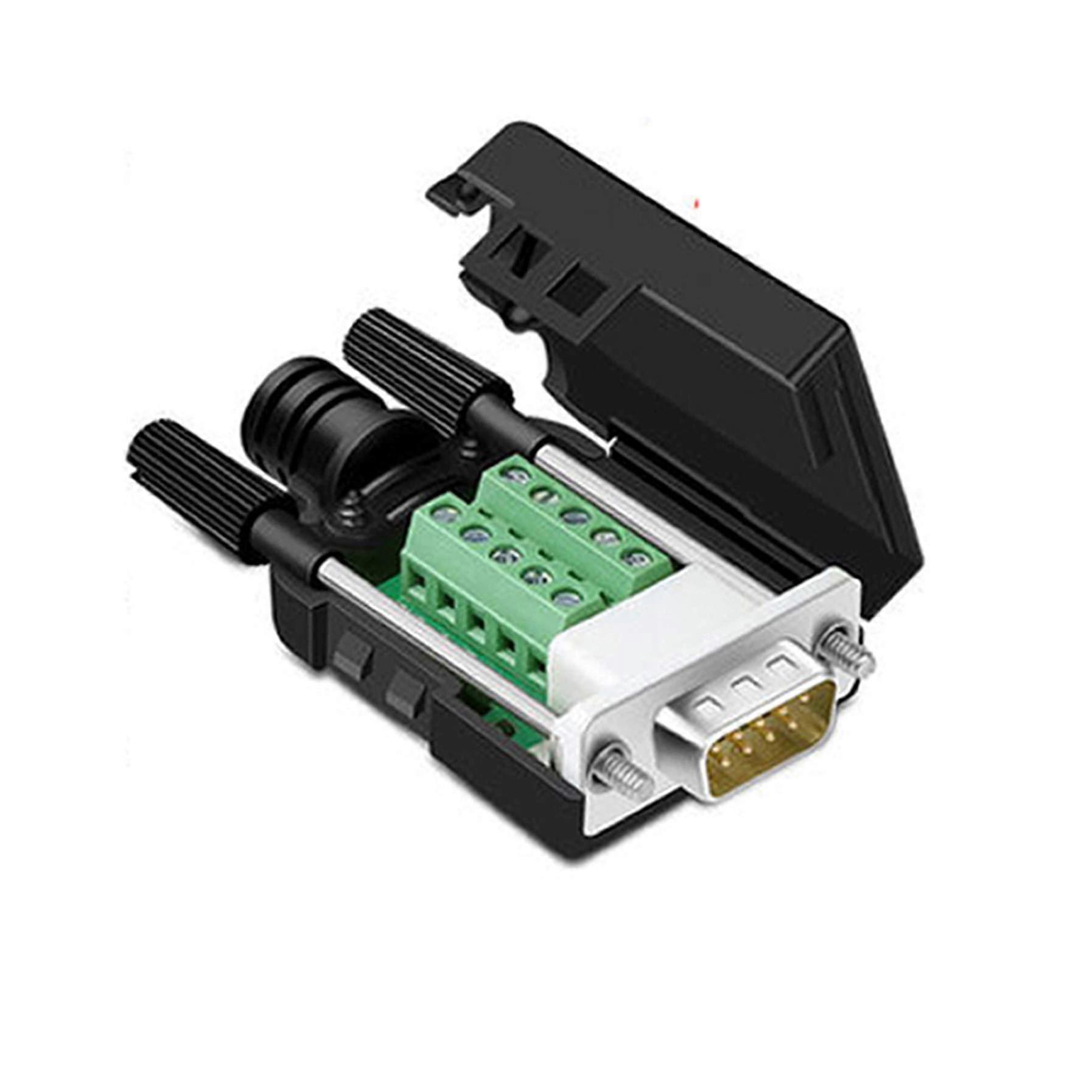 DB9 DSUB RS232 Adapter 9 Pin Breakout Terminal 2 Row Plastic Cover Upgraded Version Male