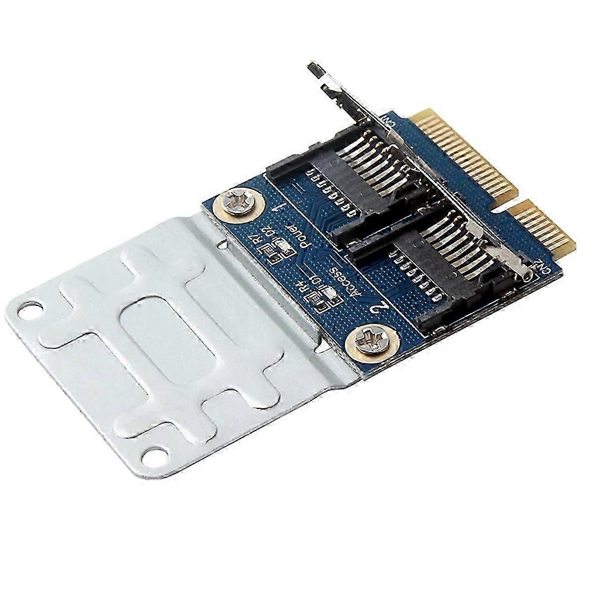 Mini Pci-E Adapter 2 SSD HDD for Laptop Dual Micro-SD SDHC SDXC TF to Mini PCIe Memory Card Reader