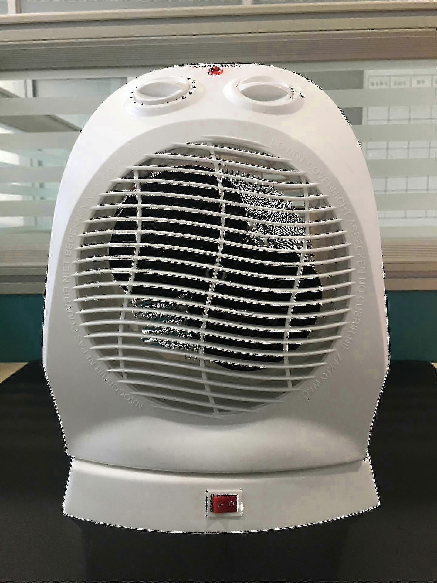 Optimised Electric Heater with Adjustable Thermostat & Overheating Protection - White Color, Anti-Dumping System & Two-Speed Fan (1000/2000w
