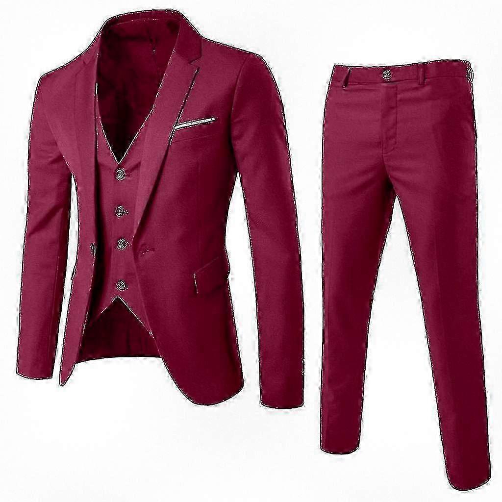 3pcs Men's Suit Blazer Suitable for Various Occasions and Formal Events