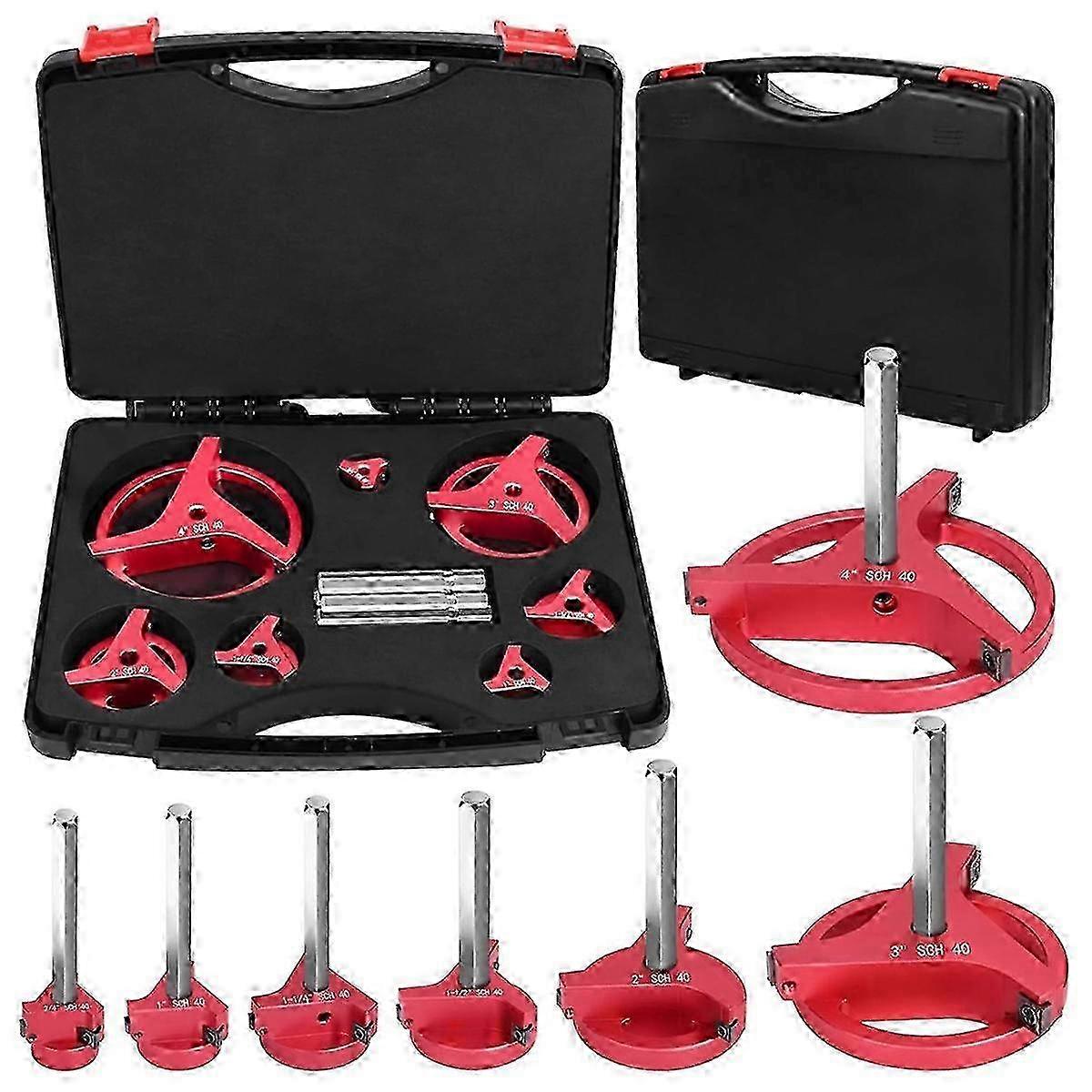 7Pcs PVC Pipe Reamer Kit with 3 Square Carbide Inserts, PVC Fitting Saver, Socket Saver for SCH40, A