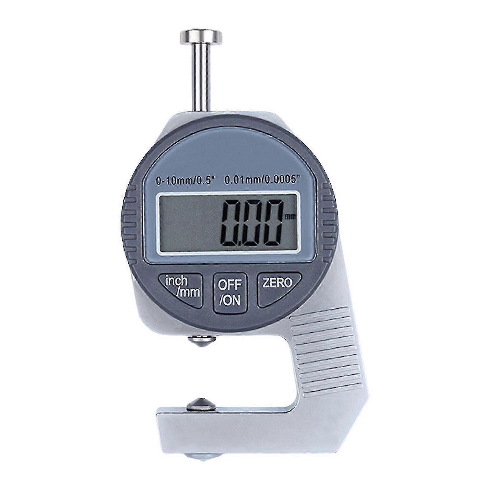 Digital Thickness Gauge Meter 0-12.7mm/0.5in Large LCD Display Electronic Micrometer 0.01mm Thickness Measure Indicator