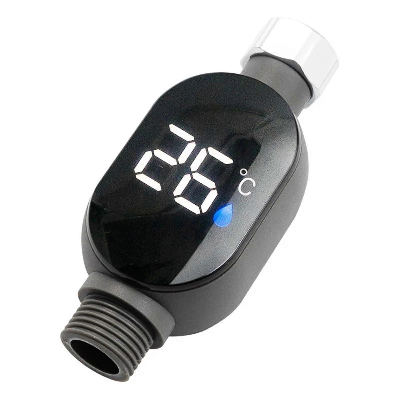 Digital Gauge Shower Thermometer 099C LED Display Waterproof Black Bathroom Faucet Model 1