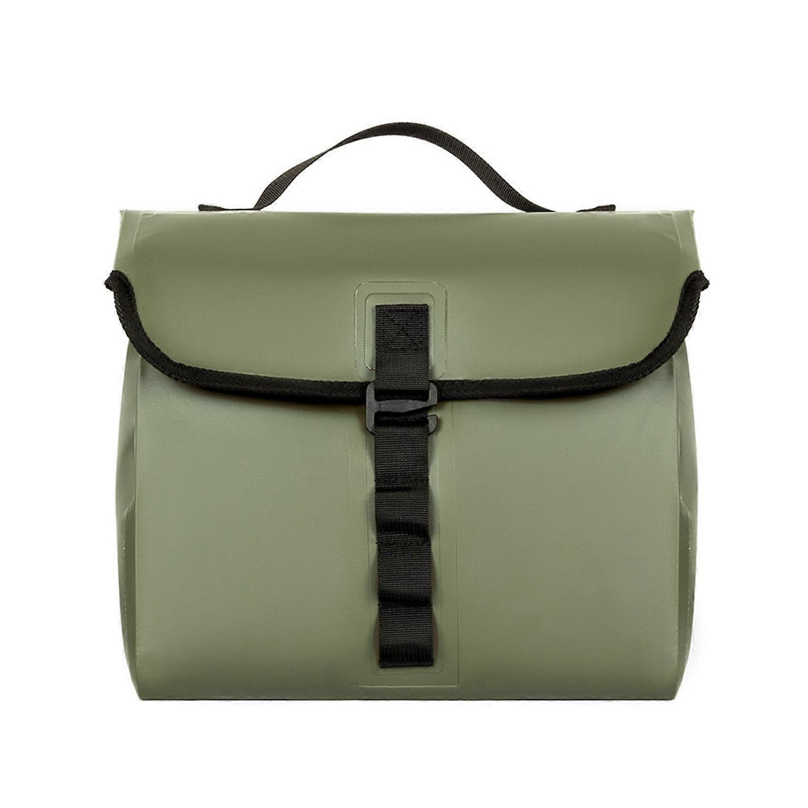 Weather Proof Saddlebag Motorcycle Bike Storage Bag with Expandable 5-10L Space Optimizing for Cycling City Commuting  Green