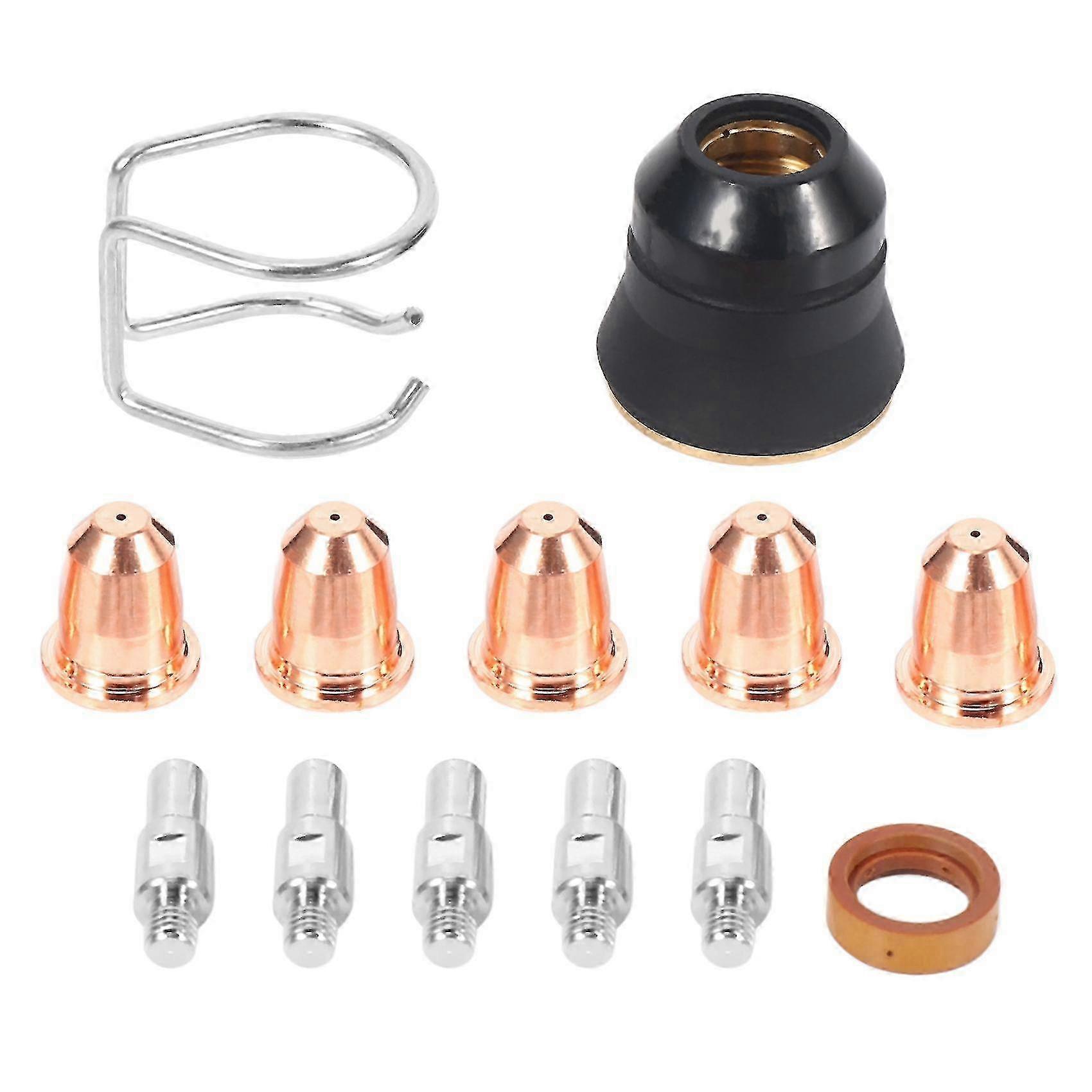S45 Plasma Cutter Torch Kit - 13pc Electrodes, Nozzles, Gas Diffuser & Caps