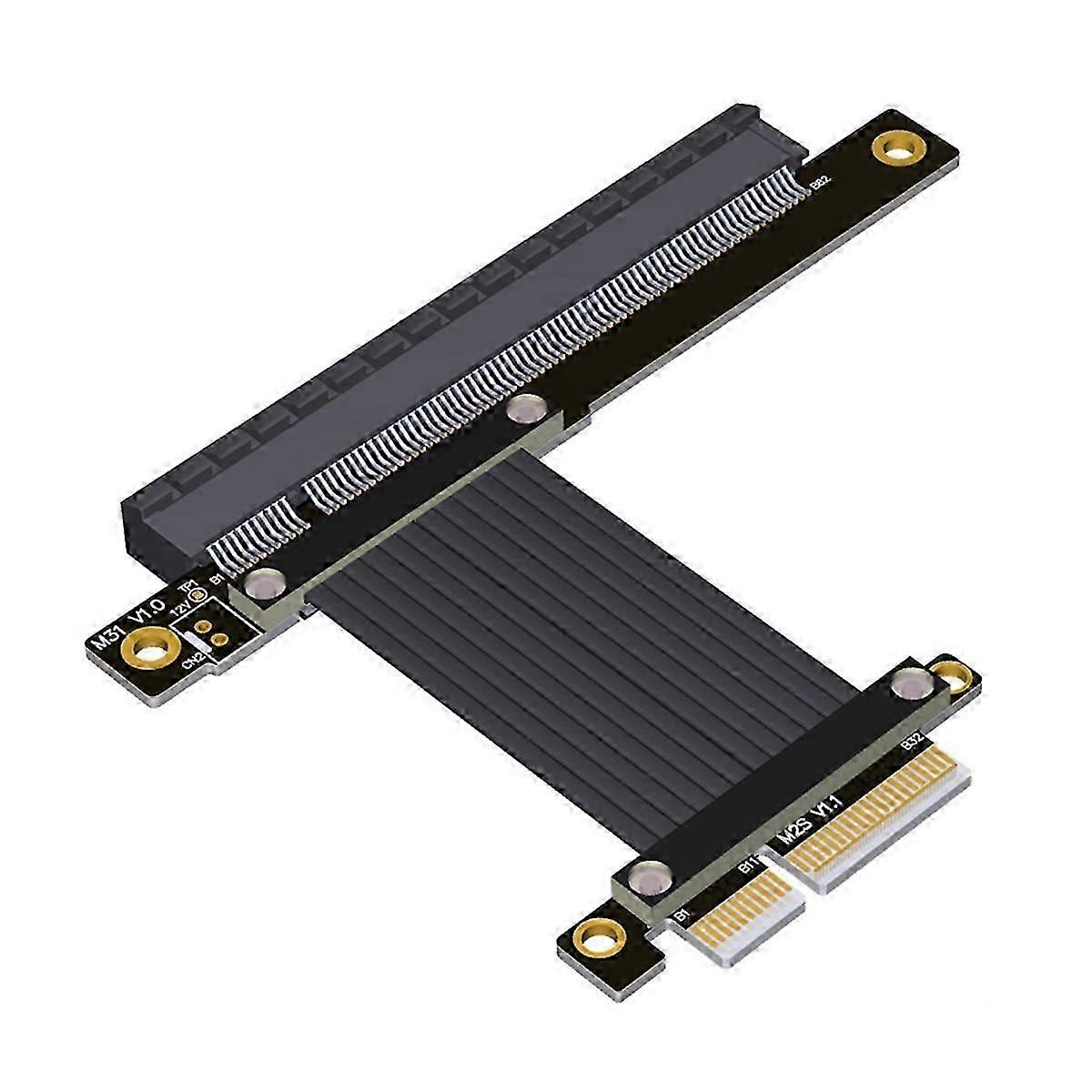 PCI-E 4.0 X4 to X16 Extension Cable Riser Cable PCIe X4 64G/Bps 10CM
