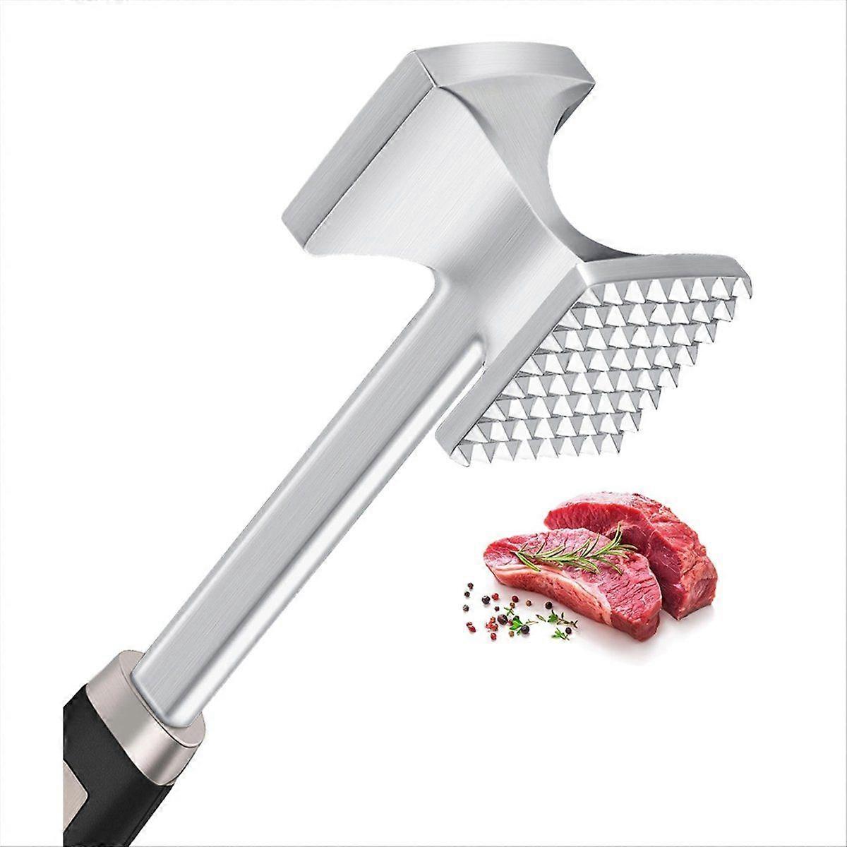 Meat Tenderizer, Dual-Side Meat Mallet, Heavy Duty Solid Meat Hammer Pounder Tool for Tenderizing S