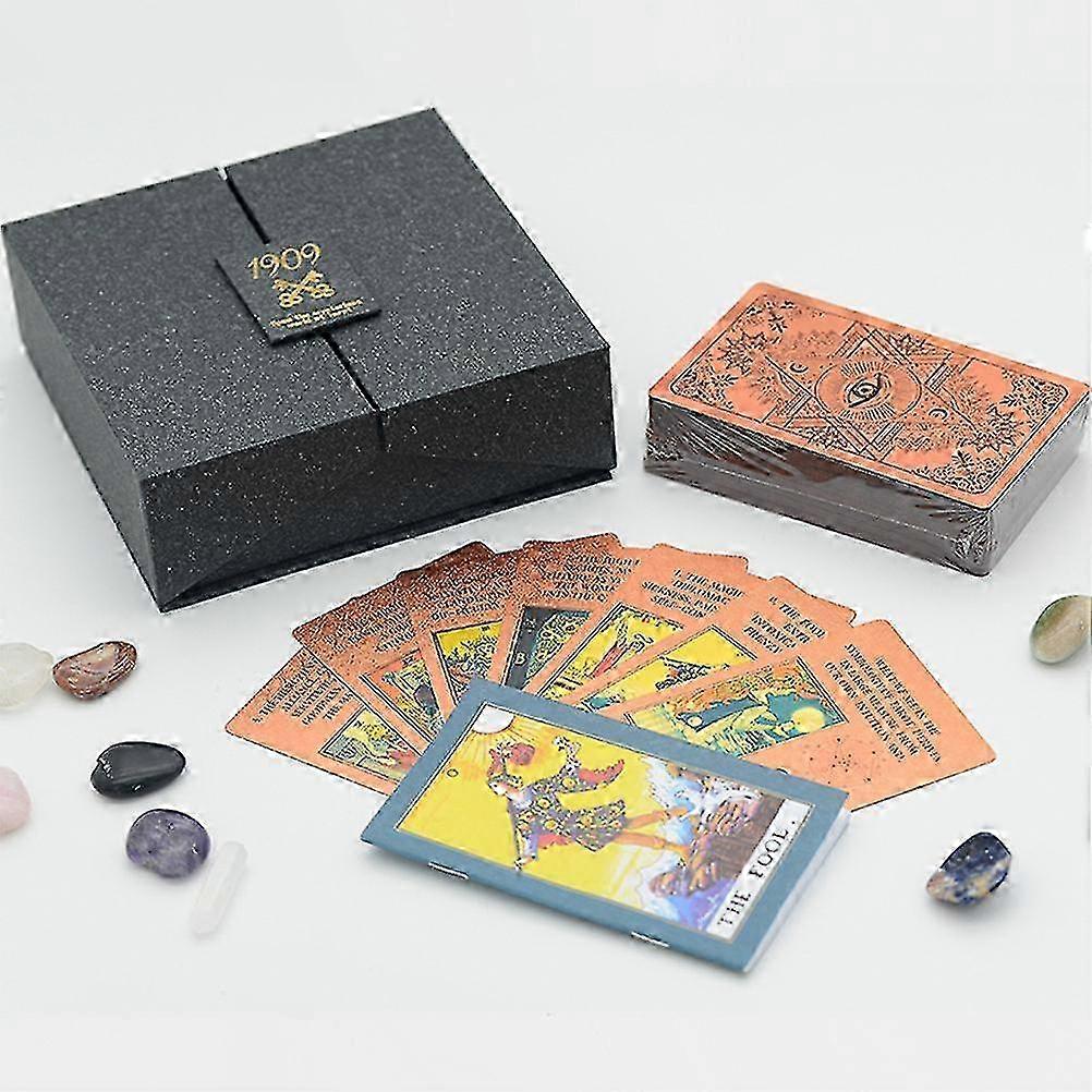 1 Set Divination Gold Foil Tarot Color Changing Plastic Pvc With Tablecloth