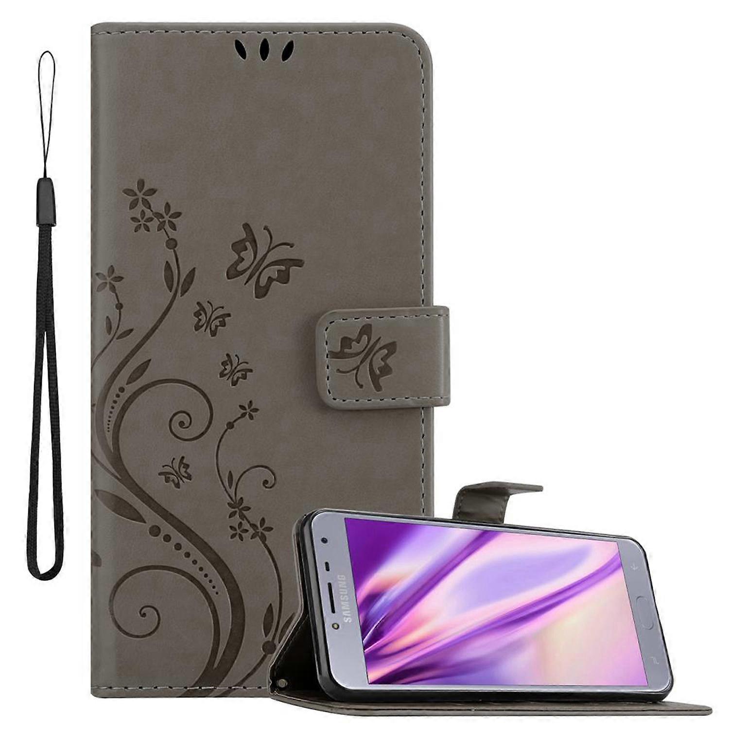 Samsung Galaxy J4 2018 Προστατευτική θήκη - με floral μοτίβο και υποδοχή κάρτας