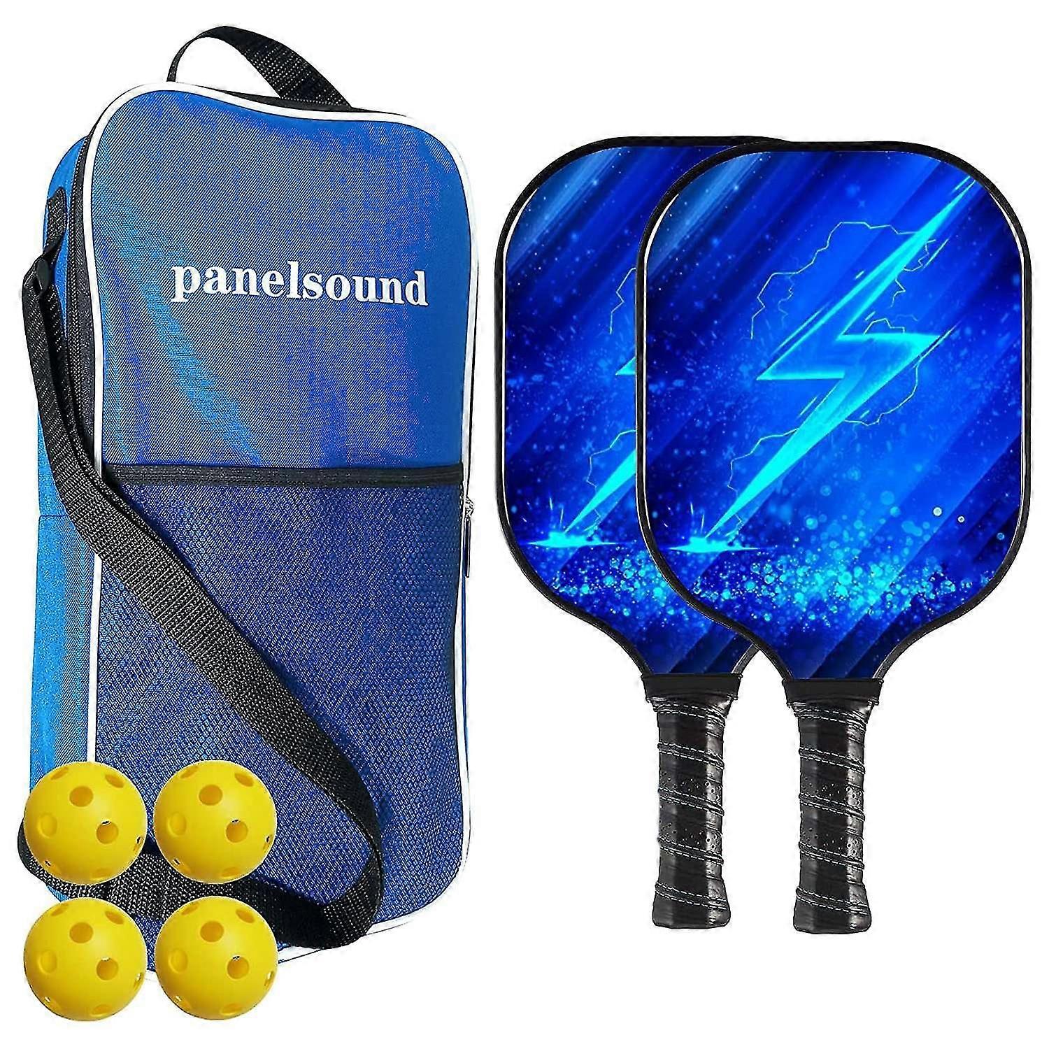 Pack of 2 Pickleball Paddle Lightweight Pickleball Paddles,Thin&Quick Pickleball Rackets Set With Carrying Bag,4 Balls