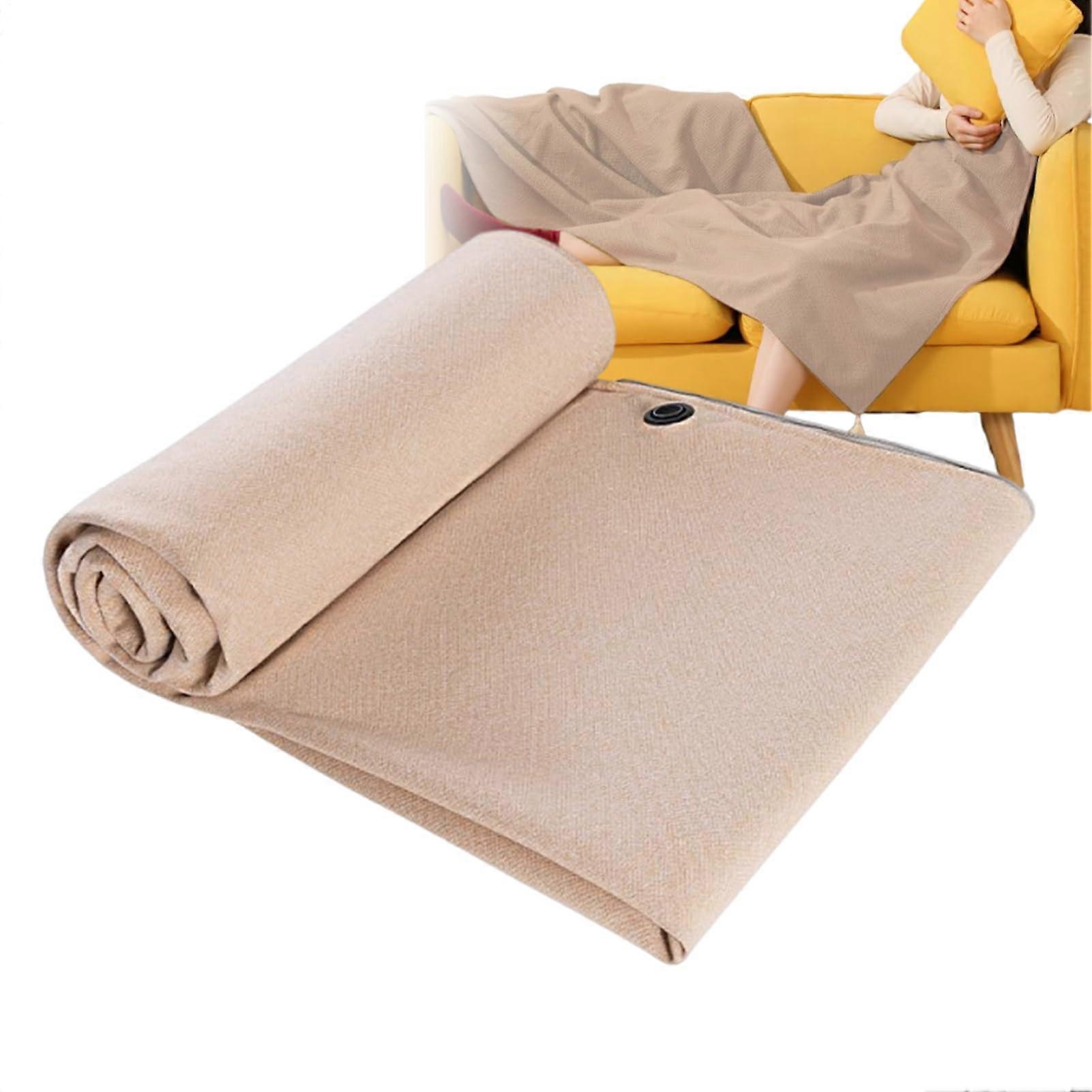 Electric Heating Shawl USB Heated Wrap With Three Temp Settings Apricot Color Travel Warm Throw For Cold Weather