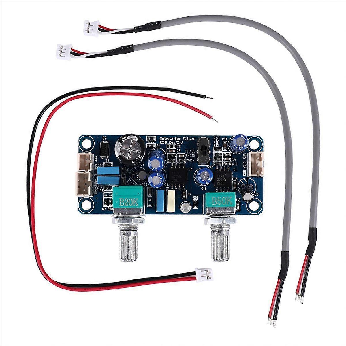 Low Pass Filter Bass Subwoofer Preamp Amplifier Board Single Power DC 9-32V Preamplifier with Bass V