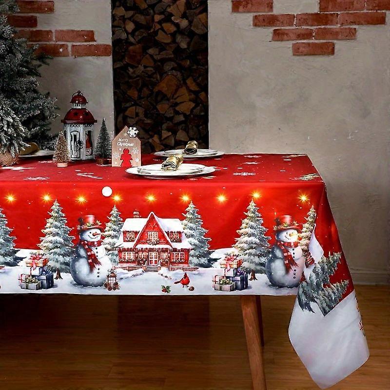 Tablecloth tablecloth waterproof Christmas red rectangular high-end decorative tablecloth