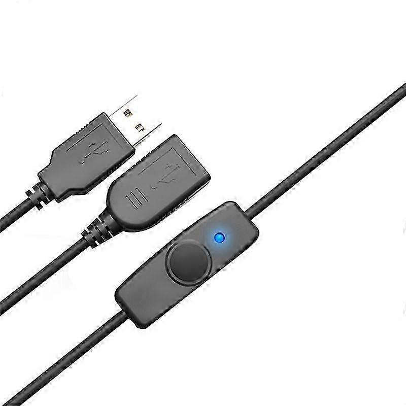 Data Sync USB 2.0 Extender Cord USB Extension Cable with ON OFF Switch LED Indicator for PC Laptop