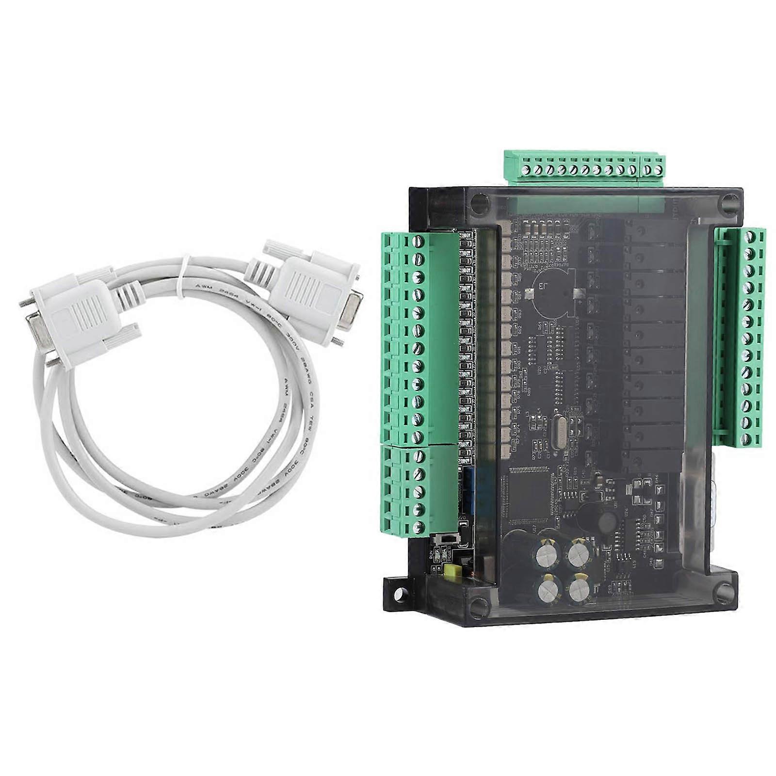 PLC Control Module FX3U 24MR 32Bit MCU Industrial AntiInterferences Ladder Programming Hmis Connectivity Connection Cable Multicolor