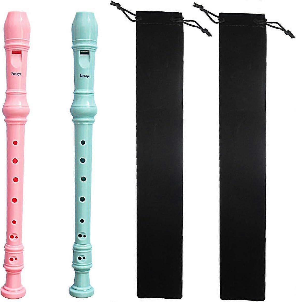 2-Piece Soprano Recorder Instrument for Beginners German Style C Key 8 Hole