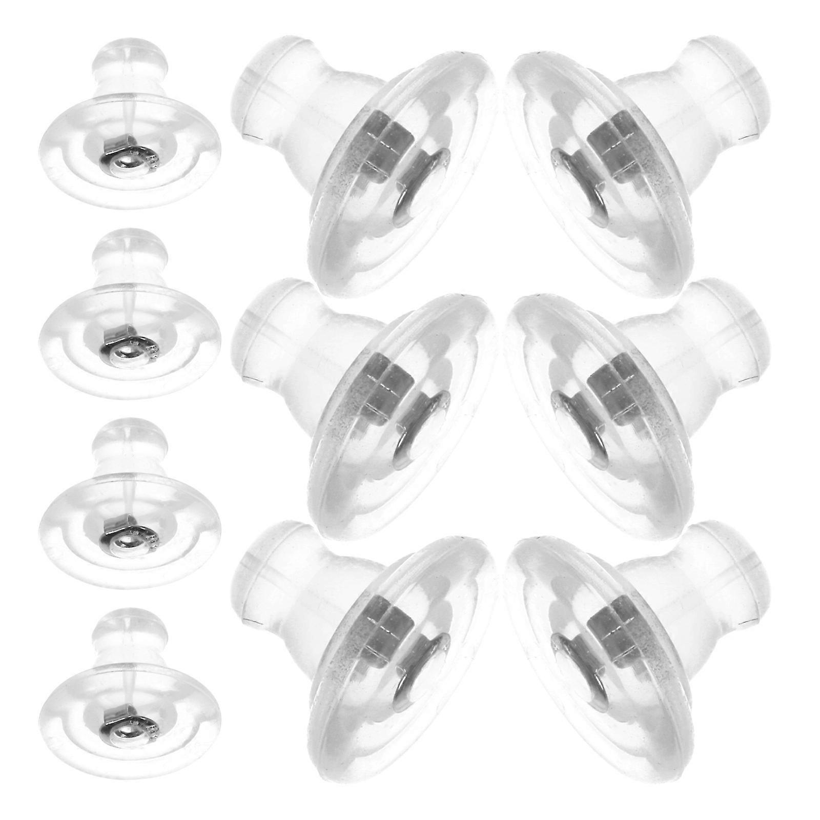 Earring Backs Silicone Earring Backs for Secure Fitting 10Pcs Silver