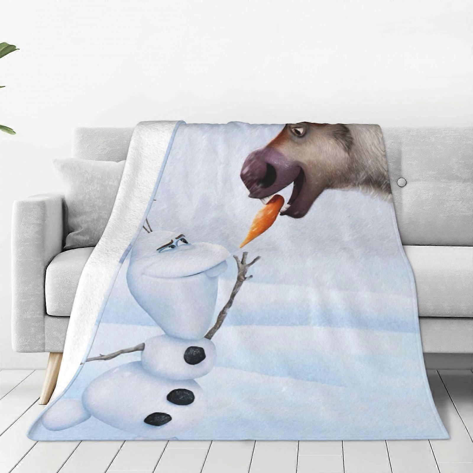 Frozen Blanket for Men & Women, Super Soft Fluffy Fleece, Cozy Warm Throw Compatible with Sofa, Bed, Travel, All-Season Gift 80"X60"