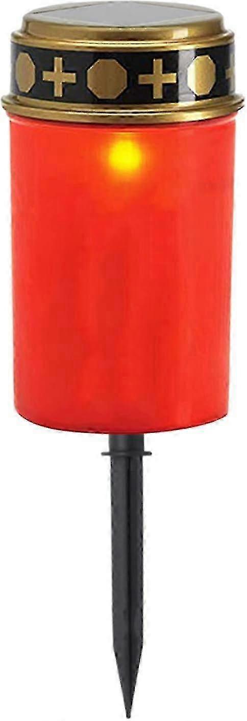 White Solar Grave Light with Intelligent Opening/Closing - Long-Lasting LED Candle