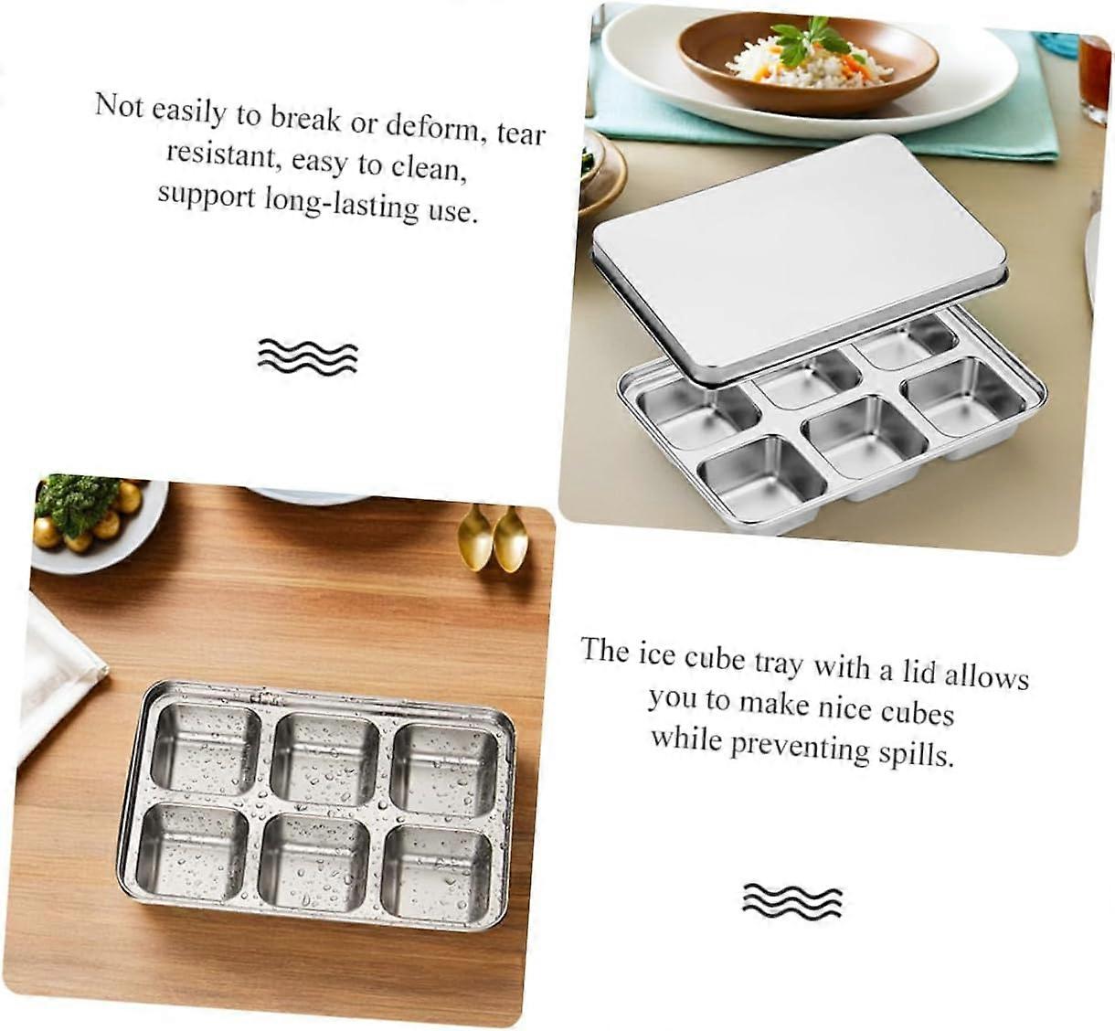 Stainless Steel Ice Cube Tray Mold for Freezer Reusable Chilling Blocks for Wine and Drinks