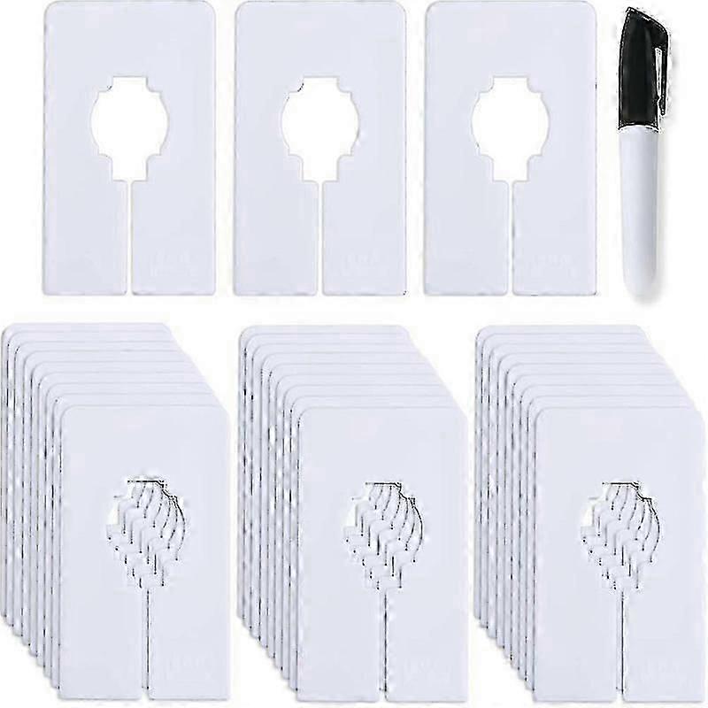 30 Closet Dividers for Hanging Clothes- Rectangle Clothing Size Dividers,1.5X White Closet Divider
